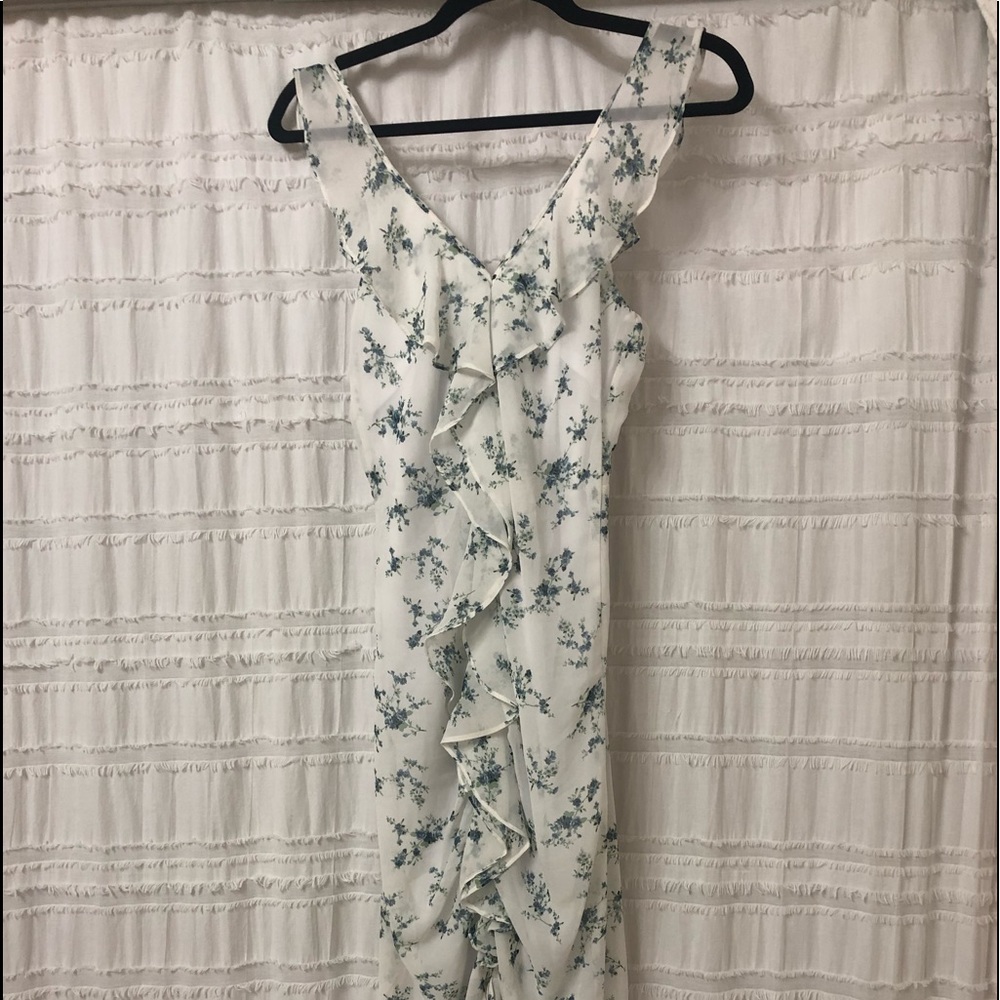 Floral print Ruffle midi dress